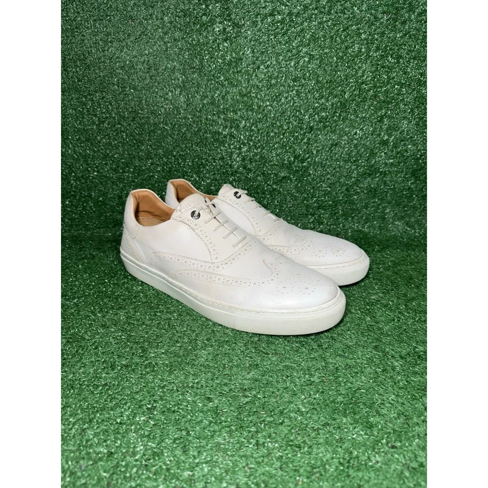 Ted Baker Shoes Mens Size 12 White Leather Low Top Casual Oxford Dress Sneakers